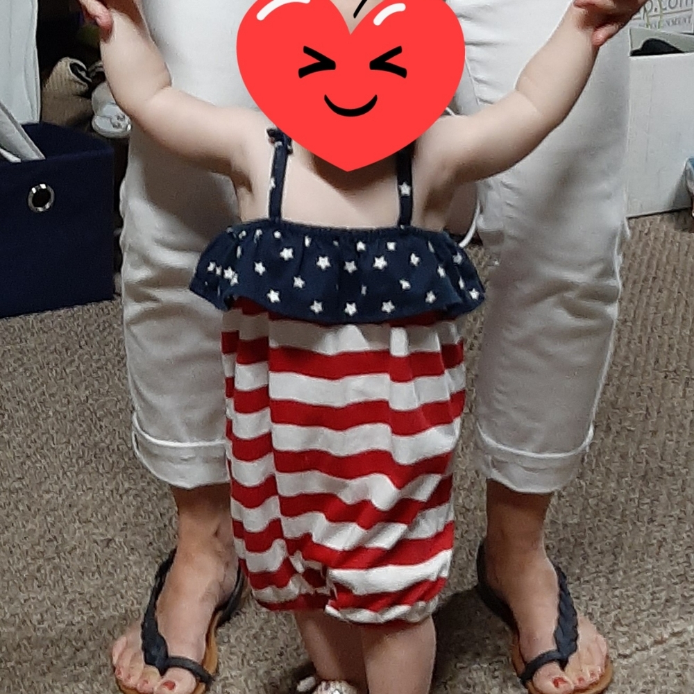 6-9 mo flag romper